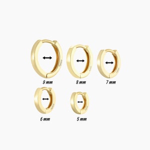 Boucles d'oreilles mini créoles anneaux argent ou doré,5 tailles à choisir,cadeaux femme image 3