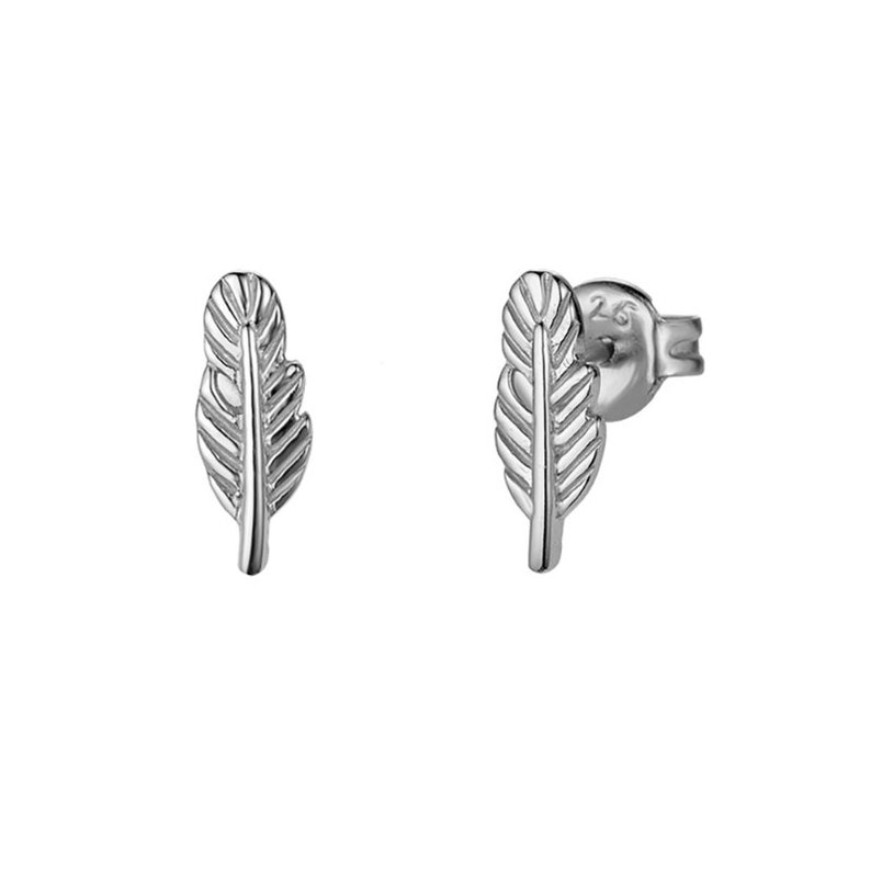 Stud earrings in the shape of gold or silver feathers, minimalist women's stud earrings, gift ideas Silver