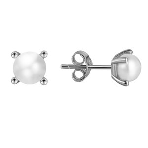 Boucles puces d'oreilles perles d'eau douce,petits clous d'oreilles pour femme minimalistes,disponibles en argent ou en doré image 3