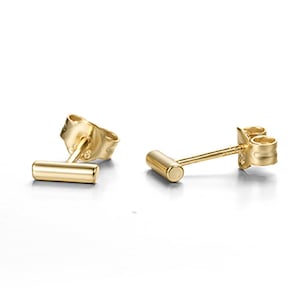 Small gold or silver bar earrings, mini minimalist ear studs, women's earrings Gold