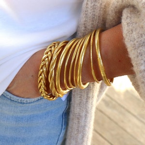 Fine and golden Buddhist bangle bracelet, women's bracelet sold individually, gift ideas image 4