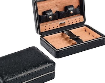 Luxury Travel Cigar Humidor - Portable Case with Accessories - Perfect Gift for Cigar Lovers