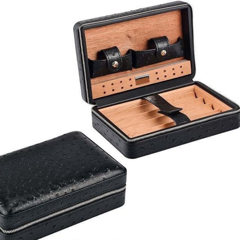 Travel Cigar Humidor Case, Leather Cigar Case, Portable Cigar Humidor, Cigar Accessories, Cigar Carrier