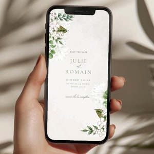 自由奔放に生きる植物ユーカリモバイルのデジタルアナウンス、編集可能なスマートフォンビデオ招待、電話で日付を保存