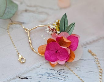 Bracelet Vintage Or Maillons Fleurs Avec Cristaux Et Diamants - état Impeccable, Style Gourmette
