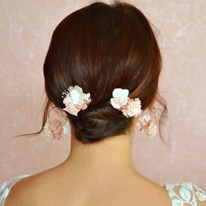 1 Peigne à chignon fleurs fraiches vieux rose image 1