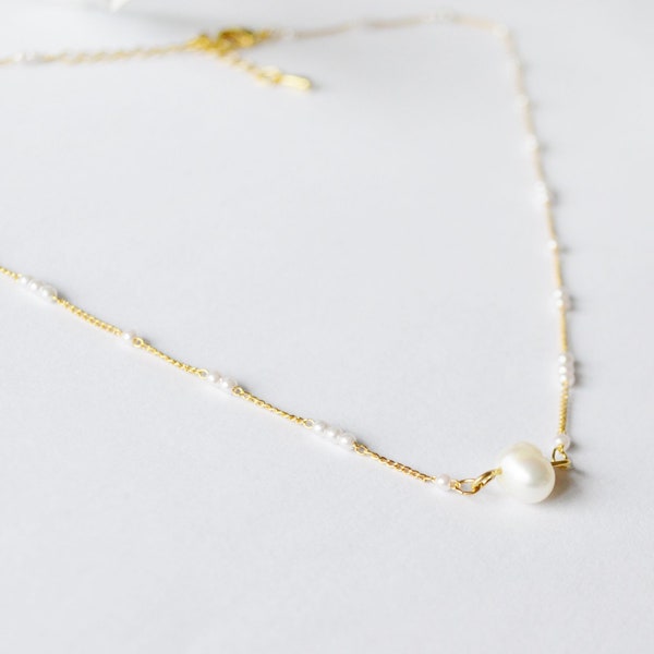 Collier perle d’eau douce et fines perles – bijoux bohèmes Cérémonie