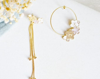 Sakura 櫻 Interchangeable Asymmetrical Earrings – Creole and Flea