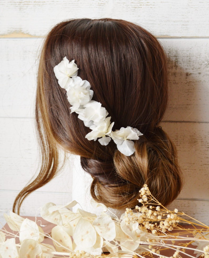 3 bun picks eternal fresh flowers ivory white Pure collection image 6