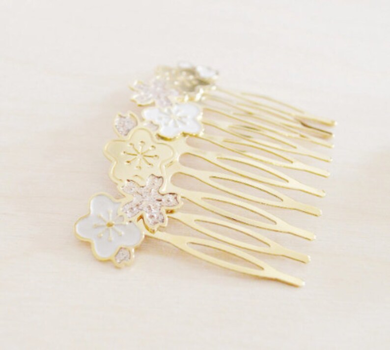 Peigne à cheveux émaillé fleurs de Sakura 櫻 image 7