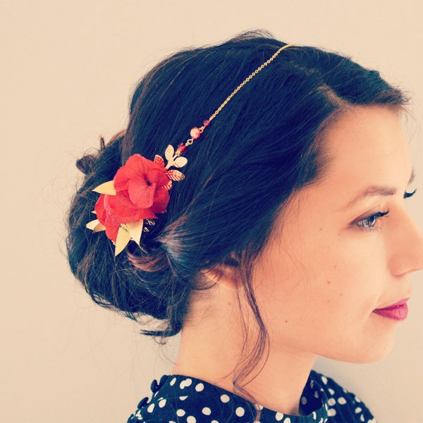 Peigne Mariée Roses Sombres - Bijou De Cheveux Gothique - Original