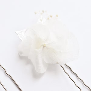 3 pics à chignon fleurs fraîches éternelles blanc ivoire Collection pure image 5