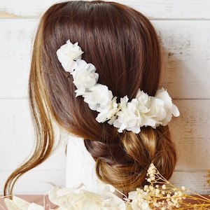 3 bun picks eternal fresh flowers ivory white Pure collection image 2