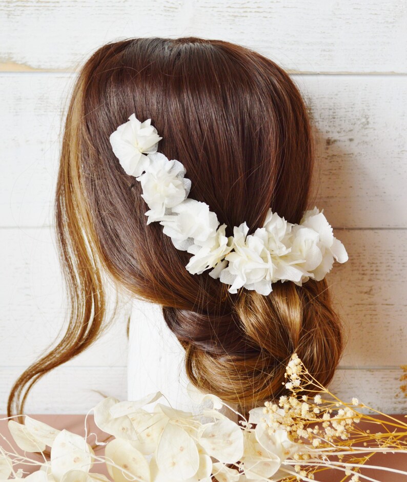 3 bun picks eternal fresh flowers ivory white Pure collection image 2