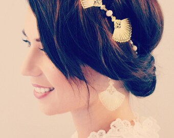 Boucles D'oreilles Clous Art Déco Taï-chi CZ Blanc - Style Great Gatsby - Mariage