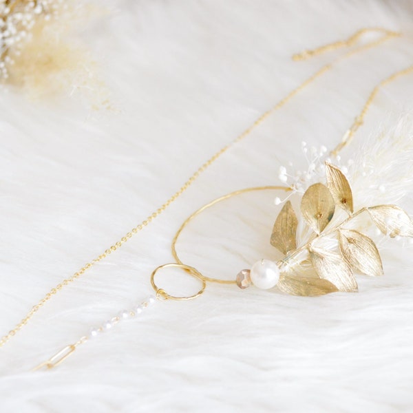 Headband pampas, hortensias et détails végétaux – mariage pampas – mariage boho chic