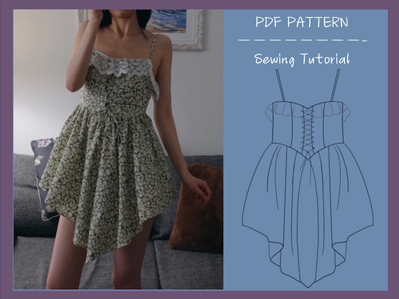 Patron Num rique De Robe D t UE 34 42 US Xs xl Patrons De