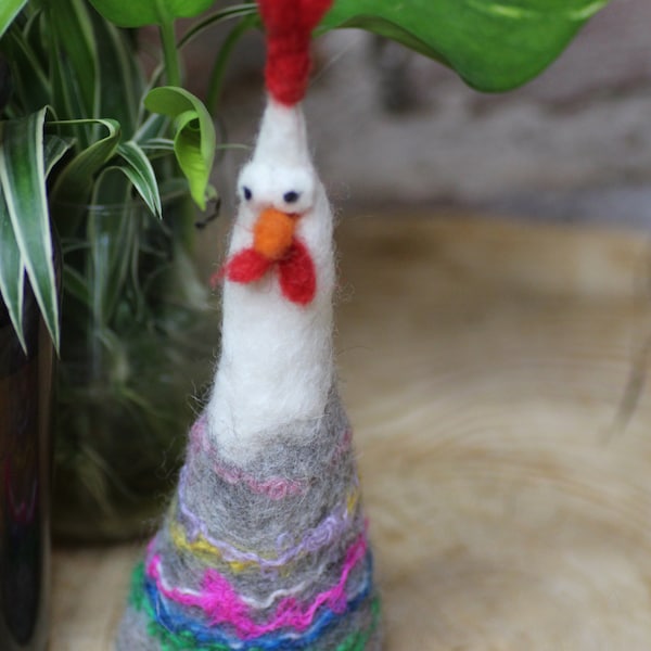 felted chicken using cavity technique