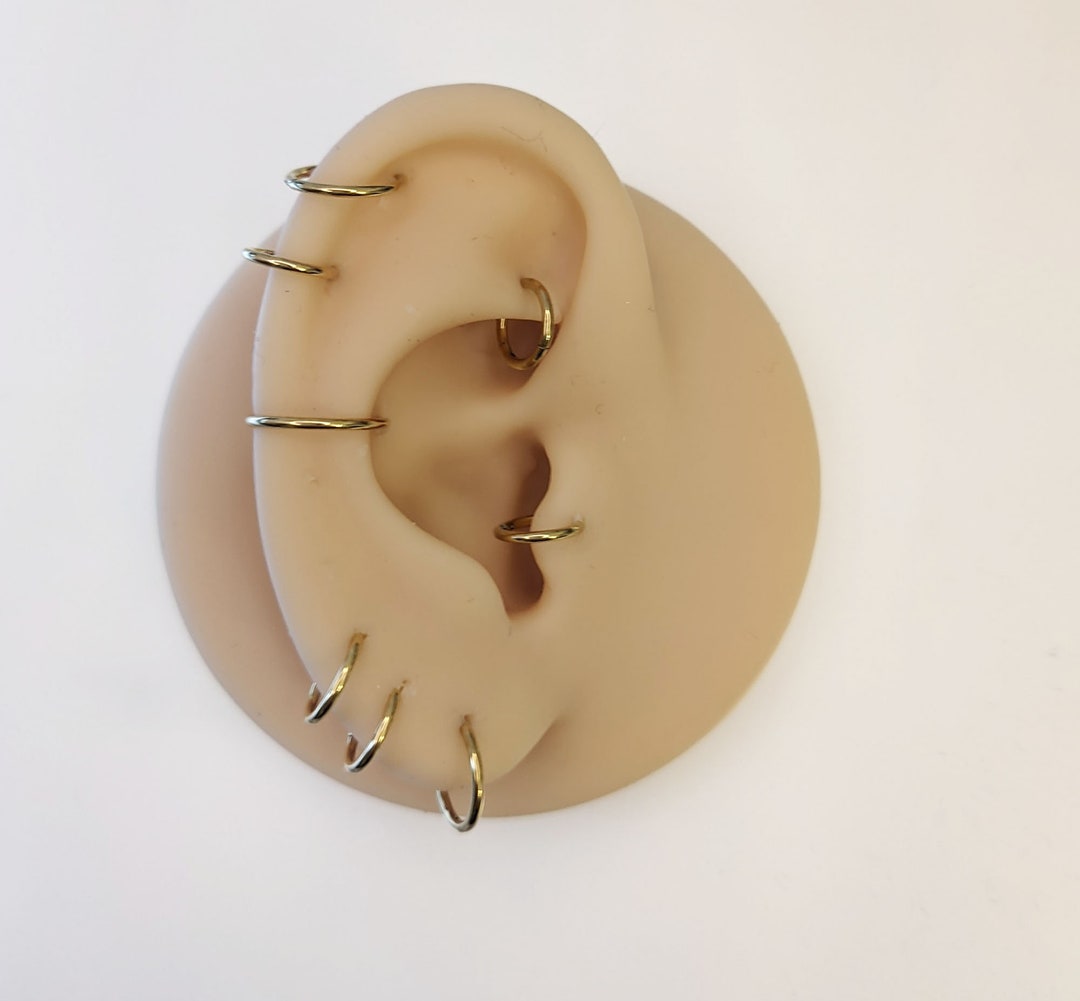 Daith & Septum Ohrringe Aus Surgical Steel – 8 Mm Durchmesser, 20G, Silber Oder Gold
