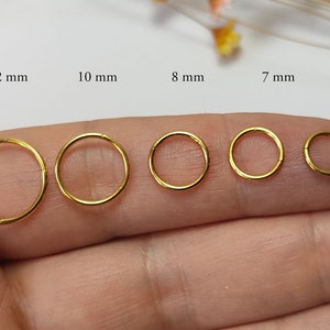 0,8 mm/ 1mm/1,2mm/1,6 mm Nasenpiercing Segmentring Septum Nase Ring Brust Lippen Scharnier Clicker vergoldet auf Chirurgenstahl