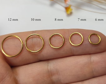 0,8 mm/1 mm/1,2 mm/1,6 mm nez piercing segment anneau septum nez anneau poitrine lèvre charnière clicker plaqué or sur acier chirurgical