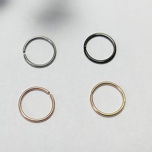 Nose ring septum segment ring 6 mm 8 mm 10 mm gold silver rose gold surgical steel conch ring thickness: 0.8 mm 1 mm cartilage earring tragus