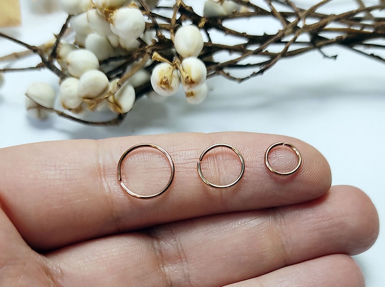 925 Silber Nase Ring Doppel Draht Spule 8mm 22g (0.6mm) Offen Einzelner