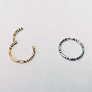 0.8 mm (20 g) titanium nose piercing segment ring septum nose ring breast lip hinge clicker very thin 6 / 7 / 8 mm gold silver