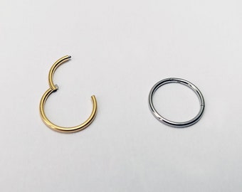 0.8 mm (20 g) titanium nose piercing segment ring septum nose ring breast lip hinge clicker very thin 6 / 7 / 8 mm gold silver