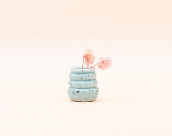 Frankie speckled blue and pink mini vase
