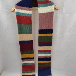 Gestreepte wollen sjaal XXL gebreide sjaal wintersjaal handgemaakt warm krasvrij dubbelzijdig comfort cadeau afbeelding 4