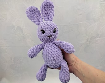 Amigurumi Konijn Lila Paars Veiligheidsogen Knuffelzacht Baby Kindercadeau Verjaardag Kerstmis