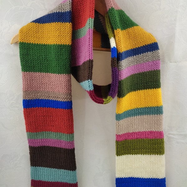 Striped wool scarf XXL Katharina knitted scarf winter scarf handmade warm scratch-free double-sided comfort gift