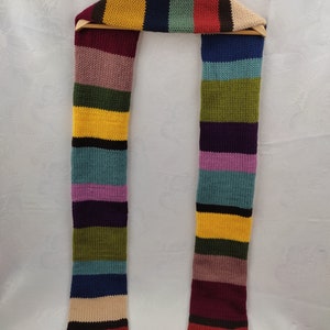 Striped wool scarf XXL knitted scarf winter scarf handmade warm scratch-free double-sided comfort gift image 4