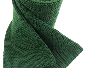 Knitted scarf long fir green scratch-free men's wool scarf XXL women's winter scarf green warm double-sided handmade gift soft comfort
