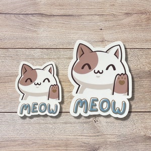 Cat Meow Vinyl Sticker | Glossy Finish | Waterproof | Die Cut Sticker | Laptop Sticker | Water Bottle Sticker | Animal Sticker