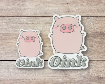 Pig Oink Vinyl Sticker | Glossy Finish | Waterproof | Die Cut Sticker | Laptop Sticker | Water Bottle Sticker | Cute Animal Sticker