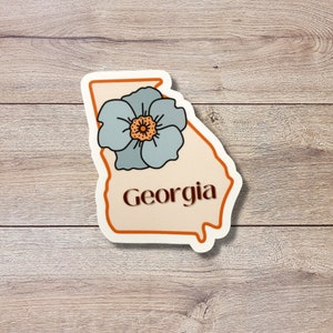 Georgia State Flower Vinyl Sticker | Cherokee Rose | Glossy or Matte Finish | State Flower Sticker | Laptop Sticker | States