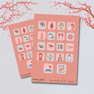 Japan Travel Vinyl Sticker Sheet | Around the World | Matte or Glossy Finish | BuJo Stickers | Scrapbook Stickers | Planner Stickers