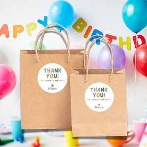 Personalized Thank You Happy Birthday Stickers Goody Bag Party Favor ...