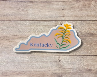 Kentucky State Flower Vinyl Sticker | Goldenrod | Glossy or Matte Finish | State Flower | Laptop Sticker | State Sticker