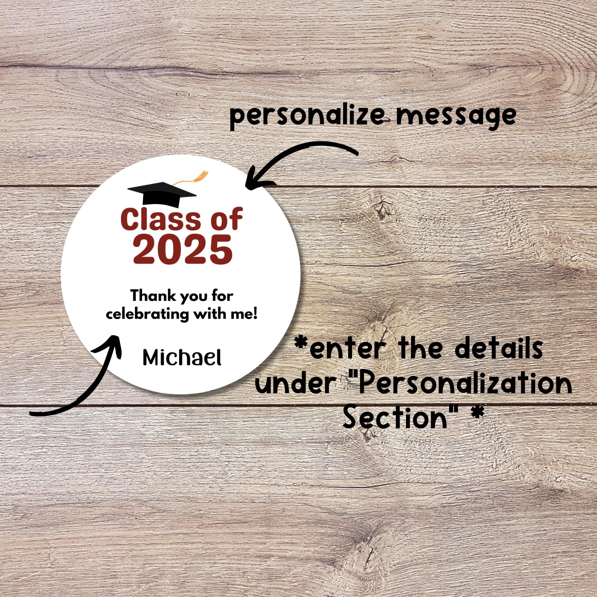 Personalized Class of 2026 Graduation Stickers, Custom Grad Party Gift ...