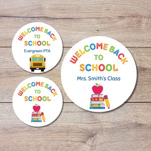 Personalized Welcome Back to School Stickers, Custom Welcome to Kindergarten First Grade First Day of School Label, Teacher Folder Label