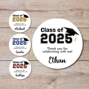 Personalized Graduation Stickers, Happy Graduation Labels, Custom Graduation Party Favor Stickers, Graduation Gift Bag Sticker, Grad Party