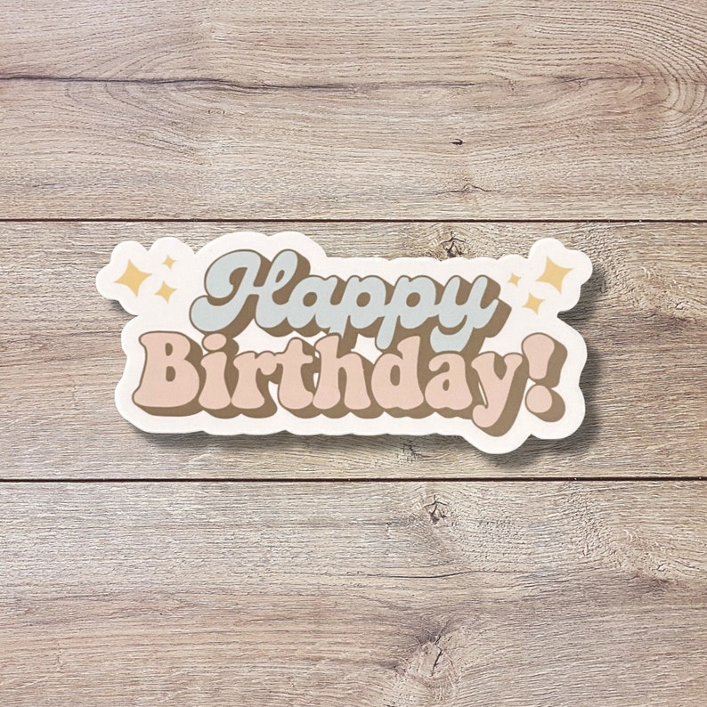 Happy Birthday Vinyl Sticker Birthday Balloon Card Sticker Etsy