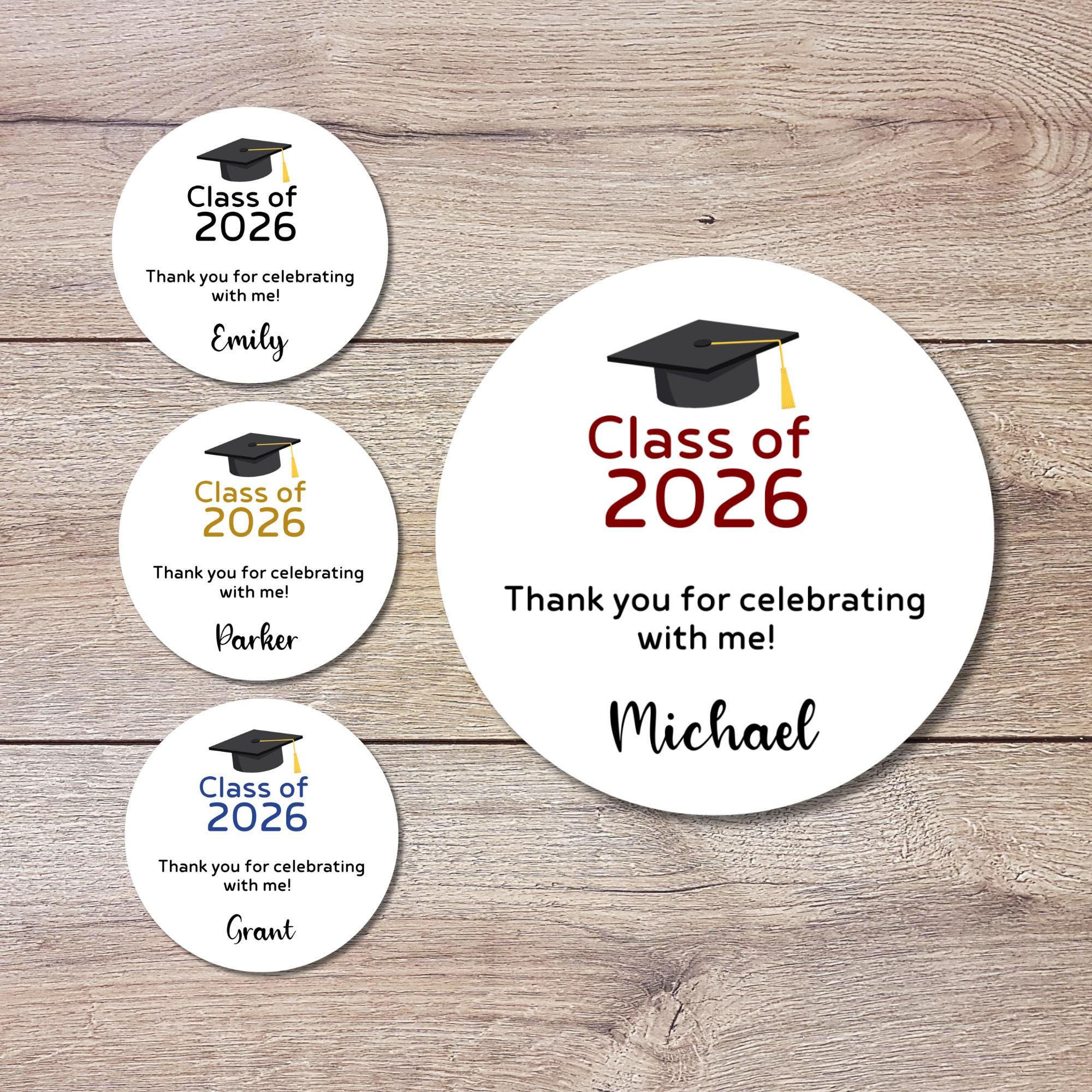 Personalized Graduation Stickers, Custom Graduation Gift Bag Party ...