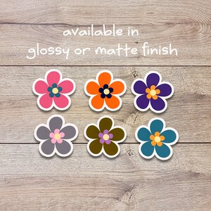 Fall Flowers Vinyl Sticker Set of 6, Flower Pack, 1