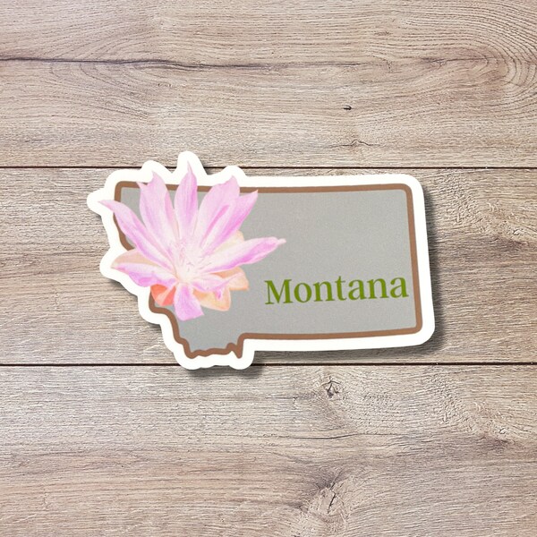 Montana State Flower Vinyl Sticker | Bitterroot Flower | Glossy or Matte Finish | State Flower | States | Laptop Sticker
