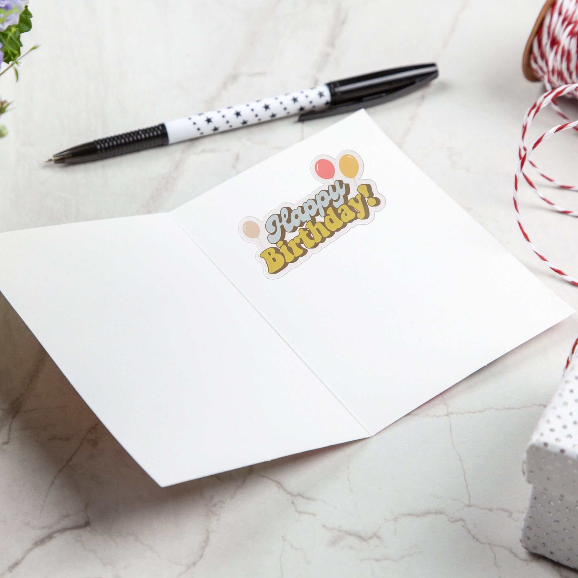Happy Birthday Vinyl Sticker, Birthday Balloon Card Sticker, Die Cut ...