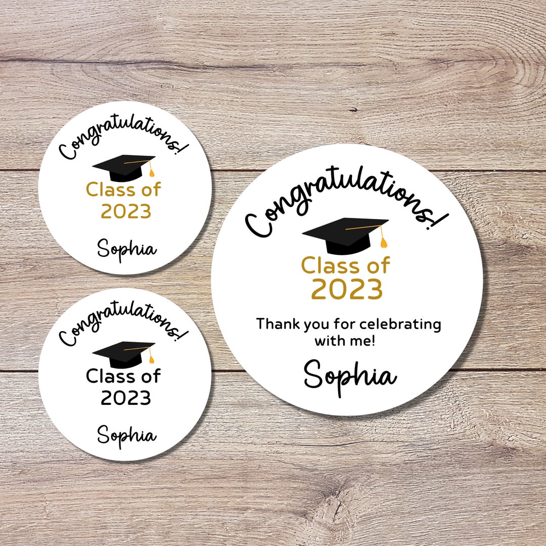 Personalized Graduation Stickers Happy Graduation Labels Etsy